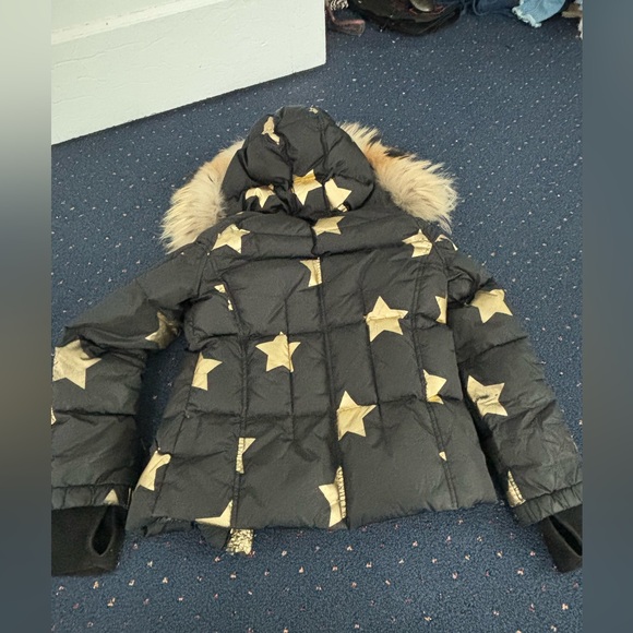 SAM. Star fur hooded girls coat size 12 - Picture 6 of 6